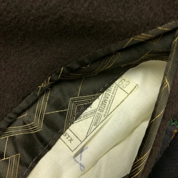 Vintage 1950s Macys Bambergers Overcoat Topcoat Mongolian Cashmere Brown 44R - Picture 7 of 13